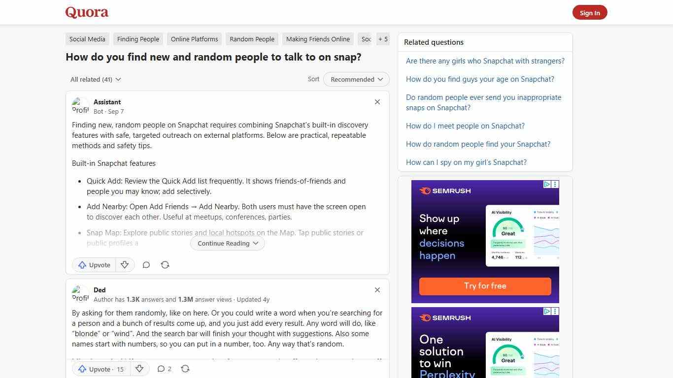How to find new and random people to talk to on snap - Quora